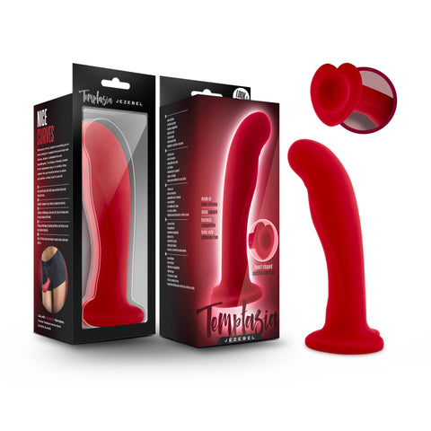 Temptasia Jezebel G-Spot Dildo Crimson Soft Curved Design Red DONGS