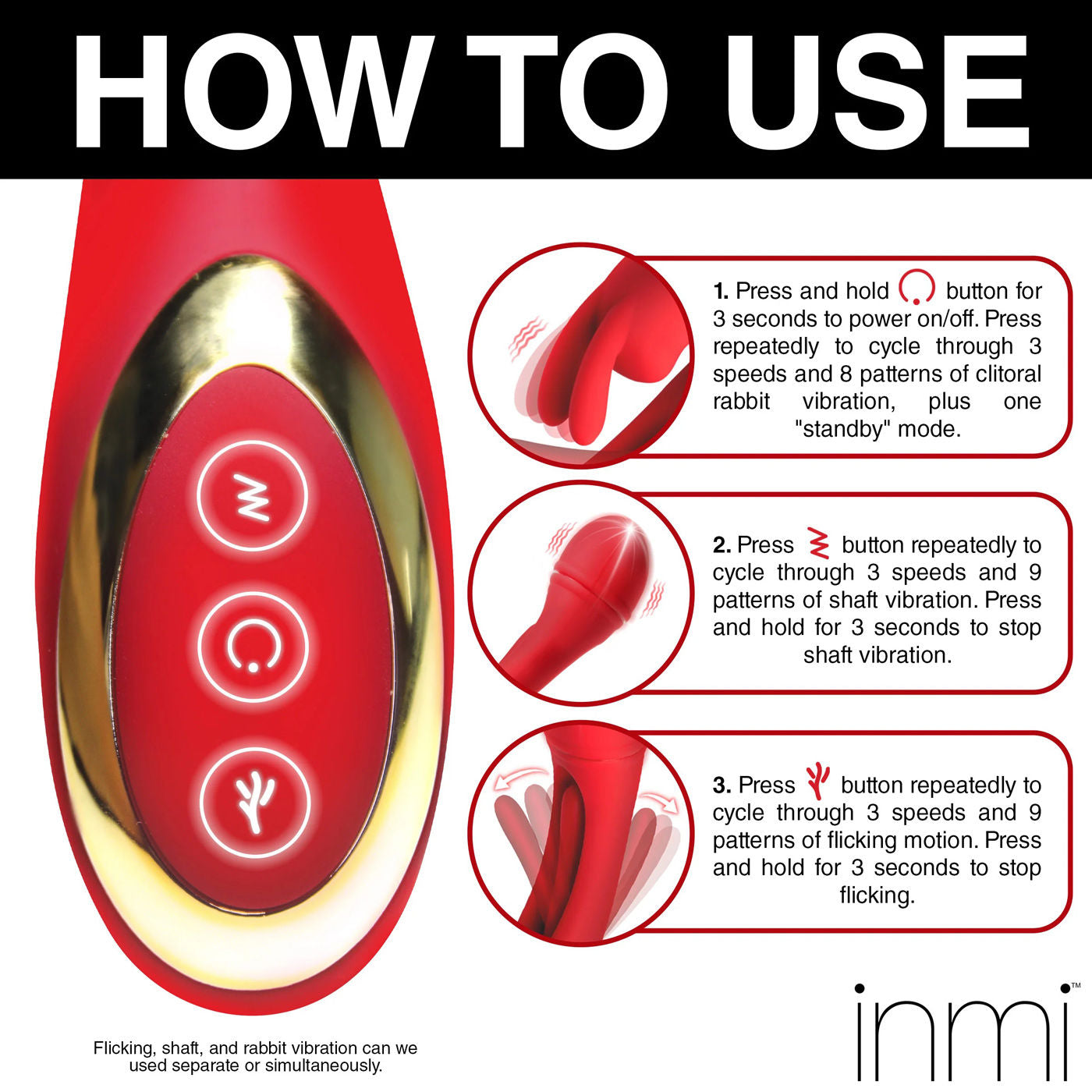 Silicone Rabbit Vibrator Red Rechargeable Clitoral Stimulator VIBRATORS-RABBIT