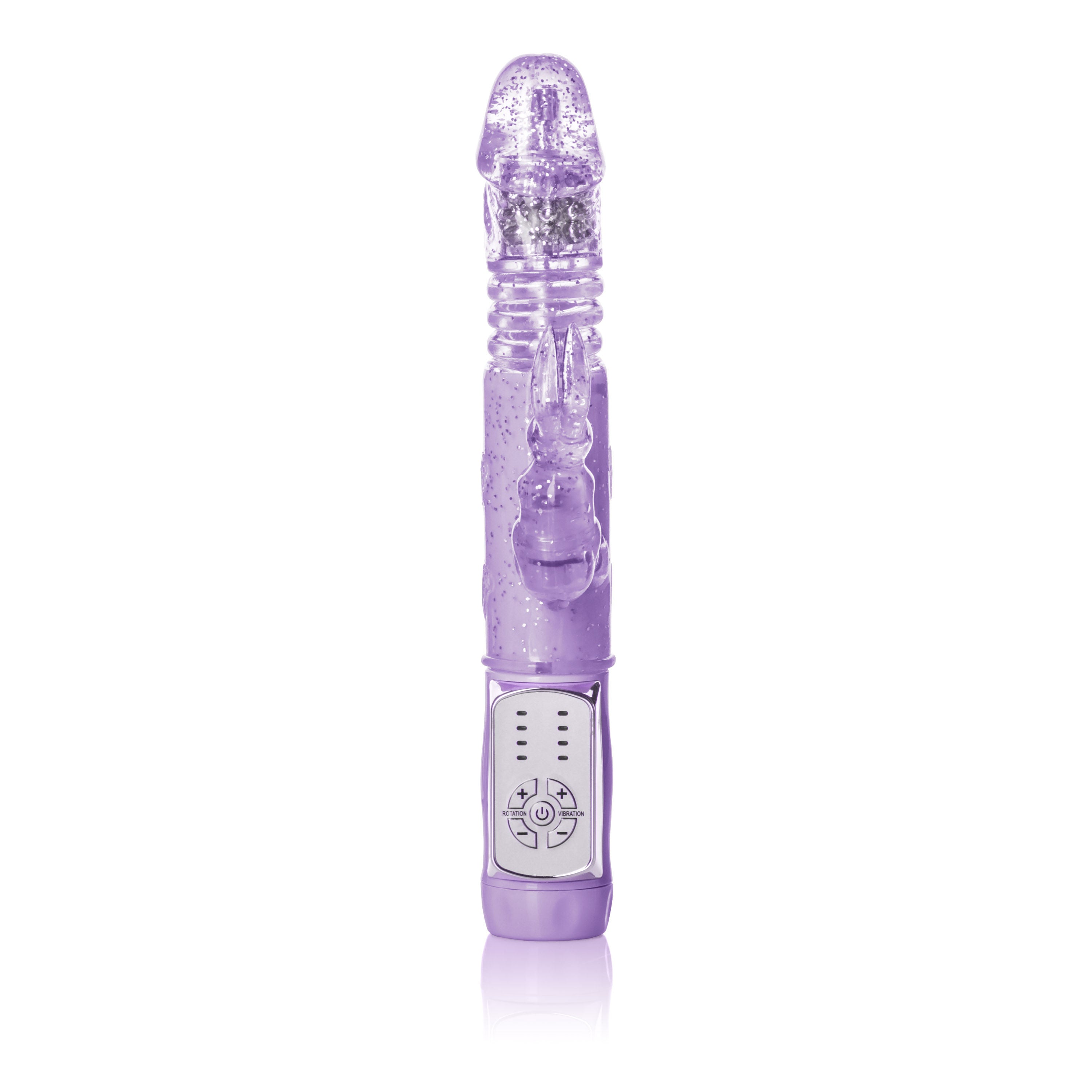 Petite Thrusting Jack Rabbit Vibrator with Rotating Beads Purple VIBRATORS-RABBIT