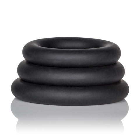 Dr Joel Kaplan Silicone Support Rings Set in Black for Men COCK RING Set