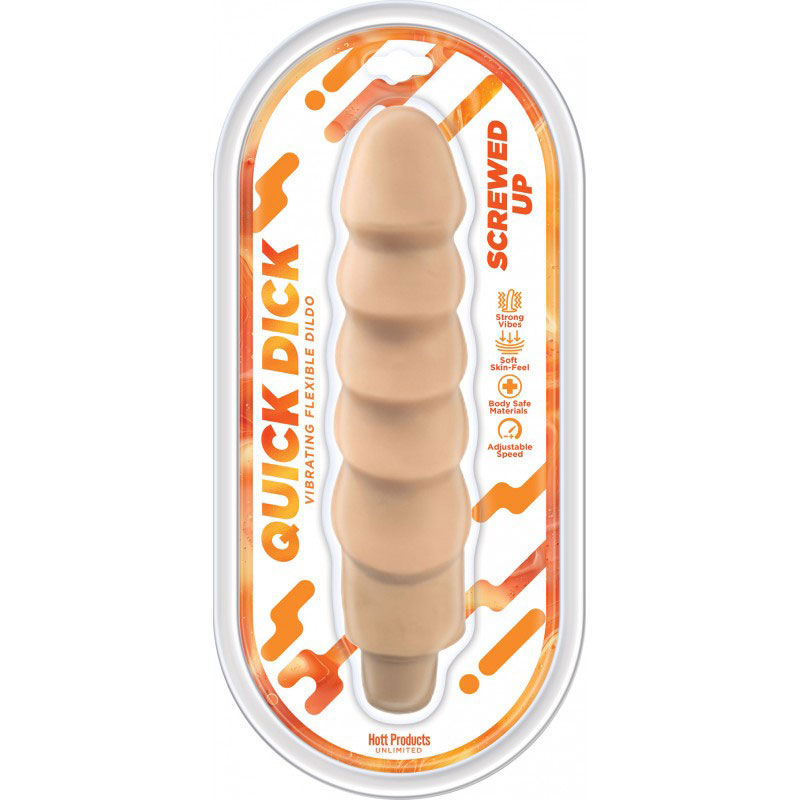 Screwed Up Quick Dick 8 Inch – Vibrating Flexible Dildo Beige > Realistic Dildos and Vibes > Penis Vibrators