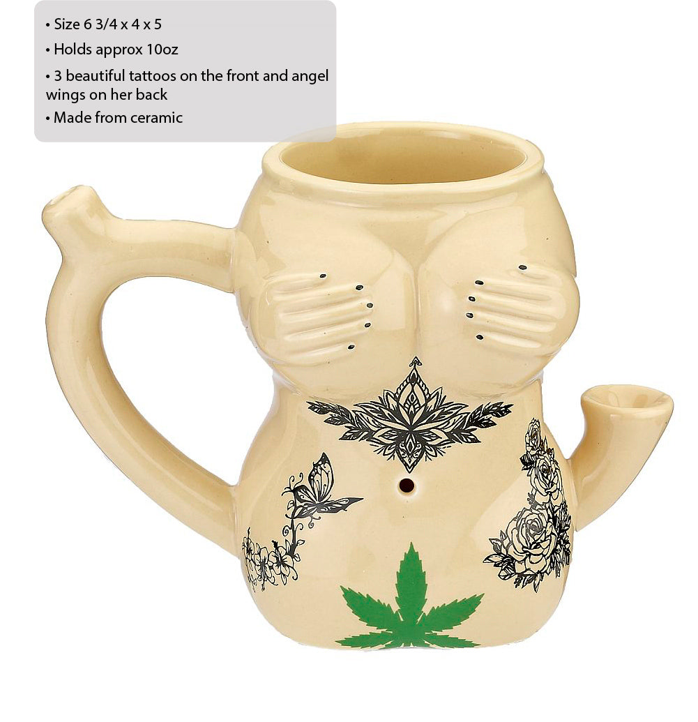 Tattoo Girl Ceramic Mug 10oz Novelty Drinkware Gift Gag Gifts & Novelties