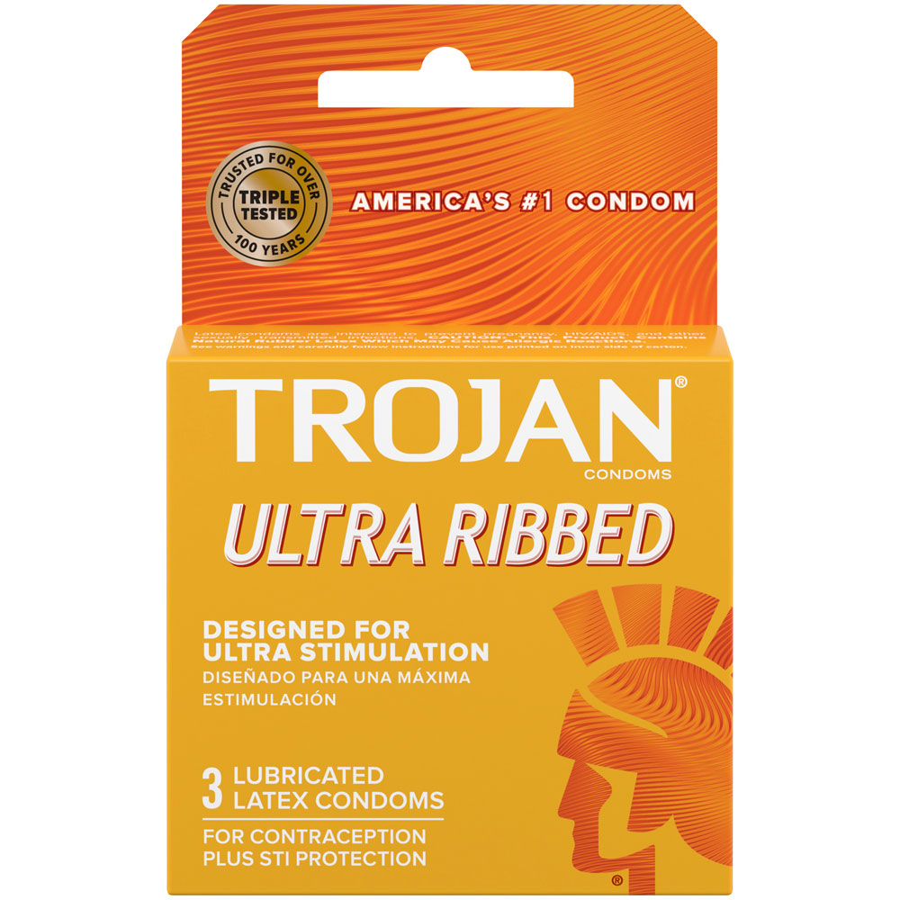 Trojan Stimulations Ultra Ribbed Lubricated Condoms - 3 Pack Default Title > Essentials > Condoms