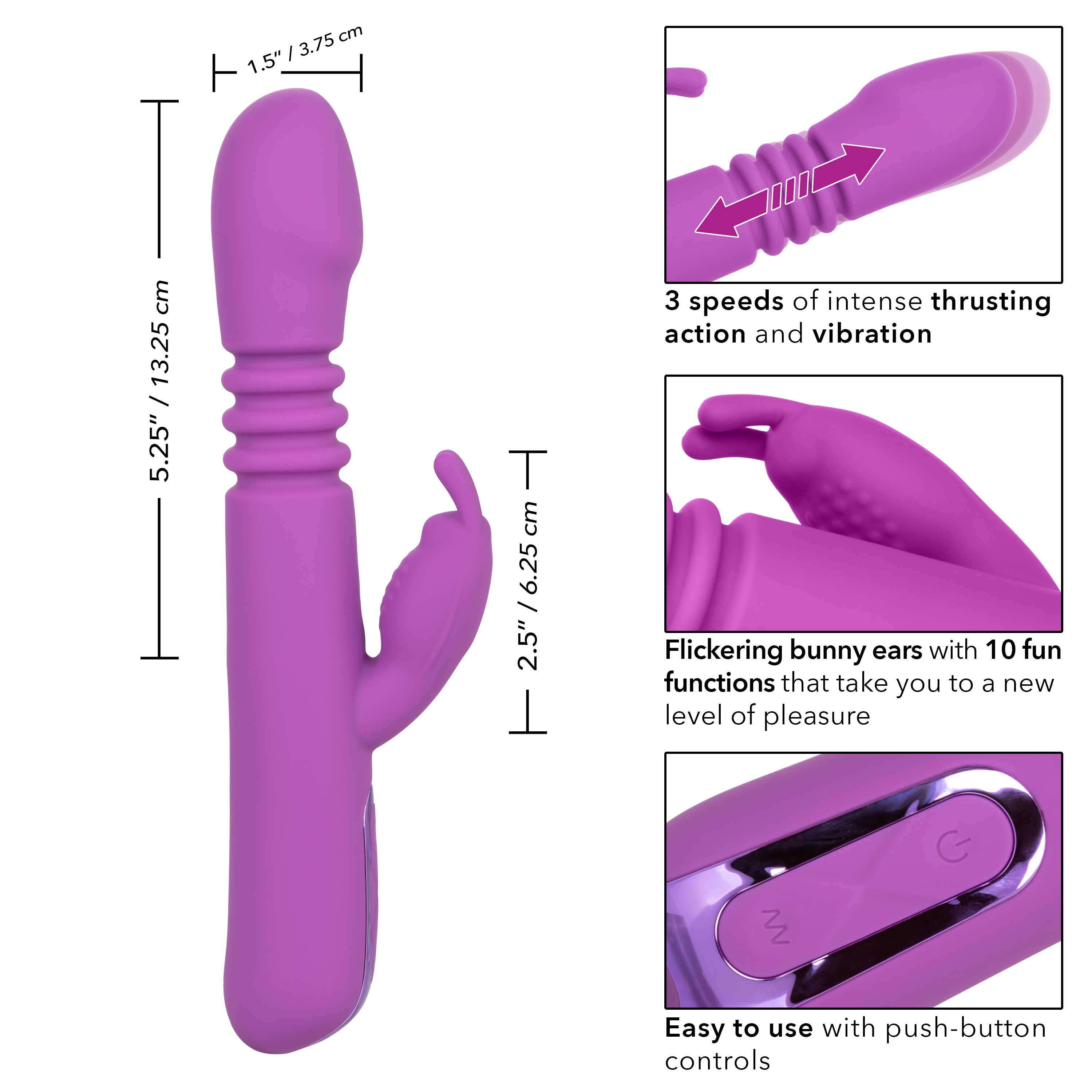 Jack Rabbit Elite Thrusting Rabbit - Purple VIBRATORS-RABBIT