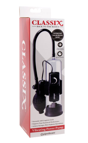 Classix Vibrating Power Pump – Rechargeable Penis Pump Clear Pumps & Enlargers