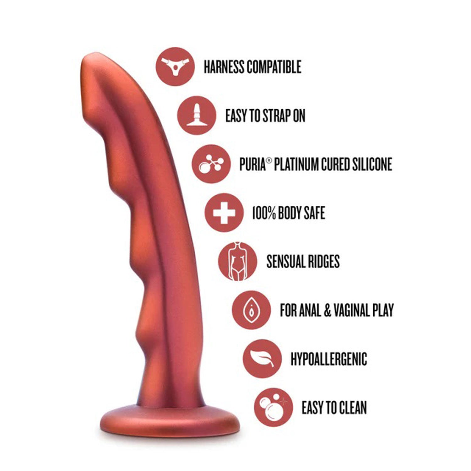 Temptasia Jealousy Peg Red Rouge G-Spot Dildo for Strap-On Play Dongs Neutral