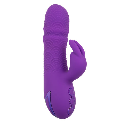 California Dreaming Manhattan Beach Marvel Purple Silicone Rabbit Vibrator with 10 Vibration Functions and 3 Thrusting Speeds Waterproof IPX7 Rechargeable VIBRATORS-RABBIT