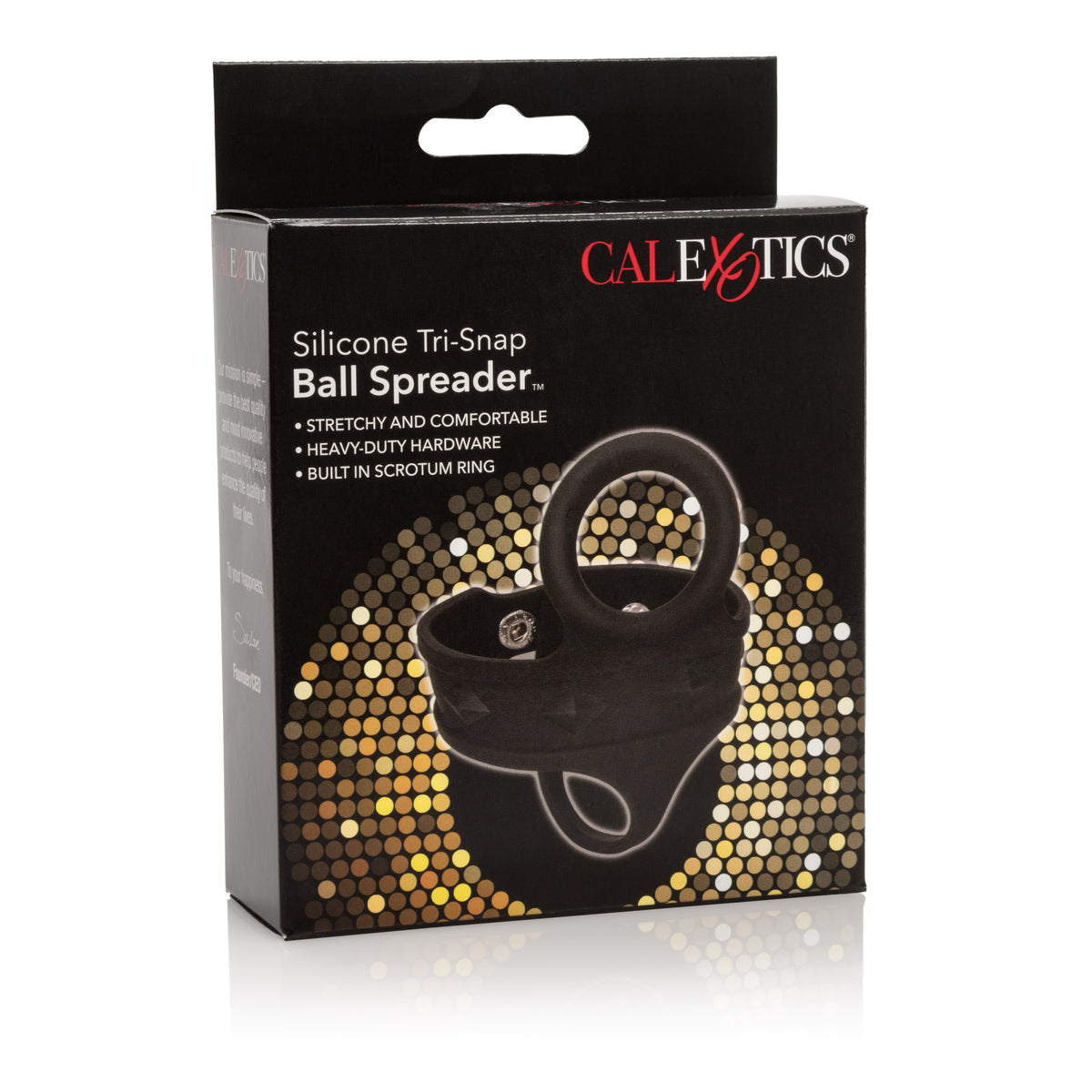 CalExotics Adjustable Silicone Tri-Snap Ball Spreader – Soft Stretchable Silicone Accessory > Sex Toys For Men > Ball Stretchers