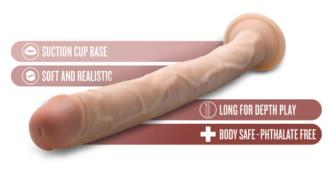 Dr Skin 19 Inch Realistic Beige Dildo with Suction Base Beige Dongs Realistic