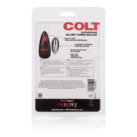 Colt Turbo Bullet (Silver) – Waterproof Rechargeable Bullet Vibrator BULLETS