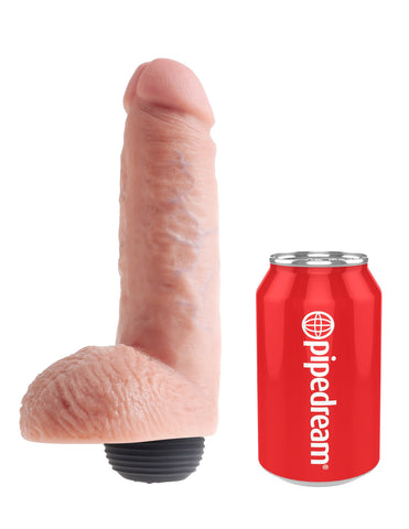King Cock 8 Inch Squirting Realistic Dildo with Balls Light Dongs Squirting