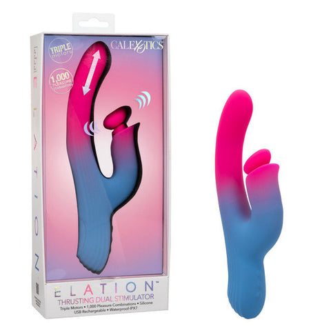 Elation Thrusting Dual Stimulator Rabbit Style Vibrator Toy VIBRATORS-RABBIT-MULTI
