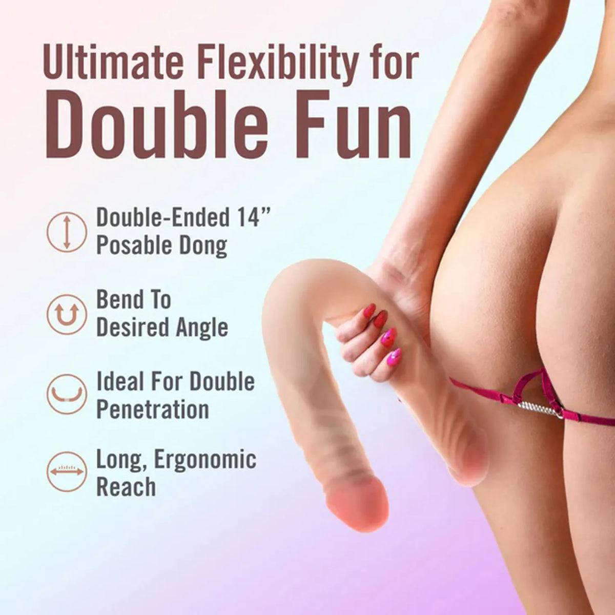 Dr. Skin Plus 14 Inch Posable Double Dong – Dual-Ended Dildo > Dildos > Double Dildos