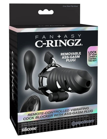 Fantasy C-Ringz (Black) – Remote-Controlled Vibrating Cock Blocker and Butt Plug Default Title Cock Rings Vibrating