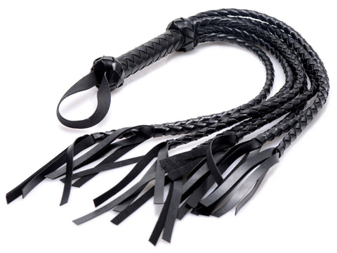 8 Tail Braided Flogger – Durable Leather Bondage Flogger Black Whips & Paddles