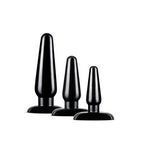 Anal Adventures 3 Pc Basic Plug Kit (Black) – Beginner 4 Inch and Medium > Anal Range > Butt Plug Kits