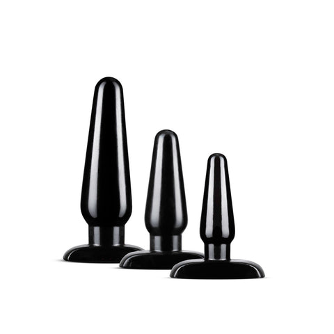 Anal Adventures 3 Pc Basic Plug Kit Black > Anal Range > Butt Plug Kits