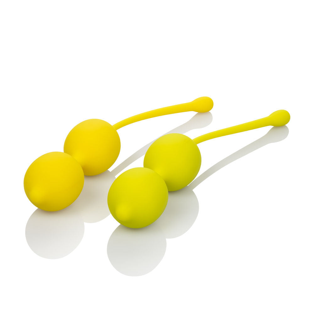 Lemon Kegel Training Set with 2 Weighted Pelvic Exercisers Yellow BULLETS