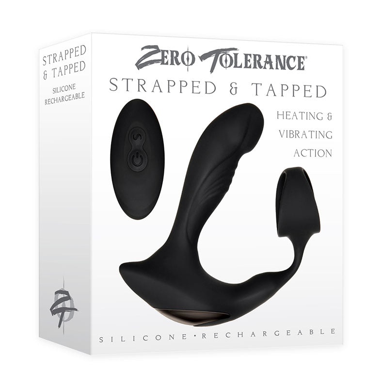 Zero Tolerance Strapped & Tapped Heating Anal Plug with Cock Ring Black > Anal Range > Prostate Massagers