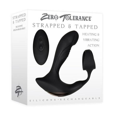 Zero Tolerance Strapped & Tapped Heating Anal Plug with Cock Ring Black > Anal Range > Prostate Massagers