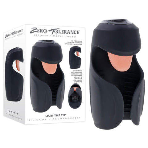 Zero Tolerance Lick The Tip Triple Function Stroker Black Strokers - Auto