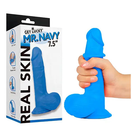 Mr. Blue 7.5 Inch Dual-Layered Sliding Skin Dildo – Lifelike Dildo > Dildos > Realistic Dildos
