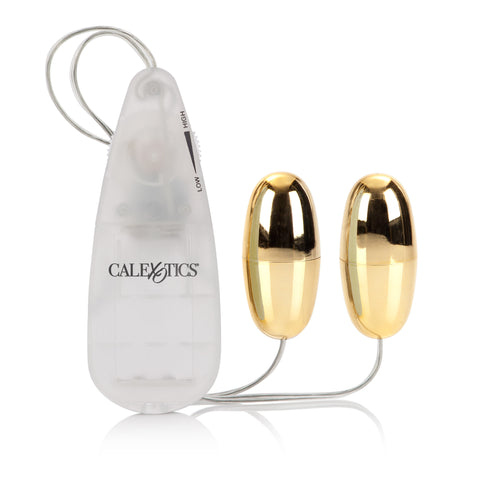 CalExotics Pocket Exotics Double Gold Bullet Vibrator Compact BULLETS