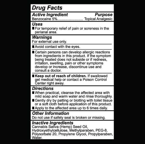 Butt Eze Anal Desensitizer Gel with Hemp 2 Fl Oz Pump Bottle Anal Lubricant
