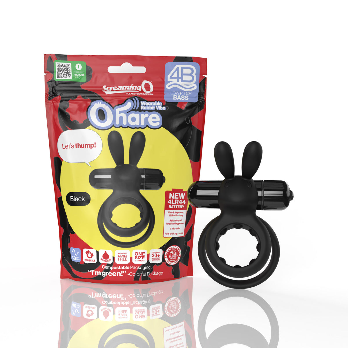 Screaming O 4B Ohare Low Pitch Bass True Silicone Double Ring Rabbit Vibrator > Sex Toys > Couples Toys