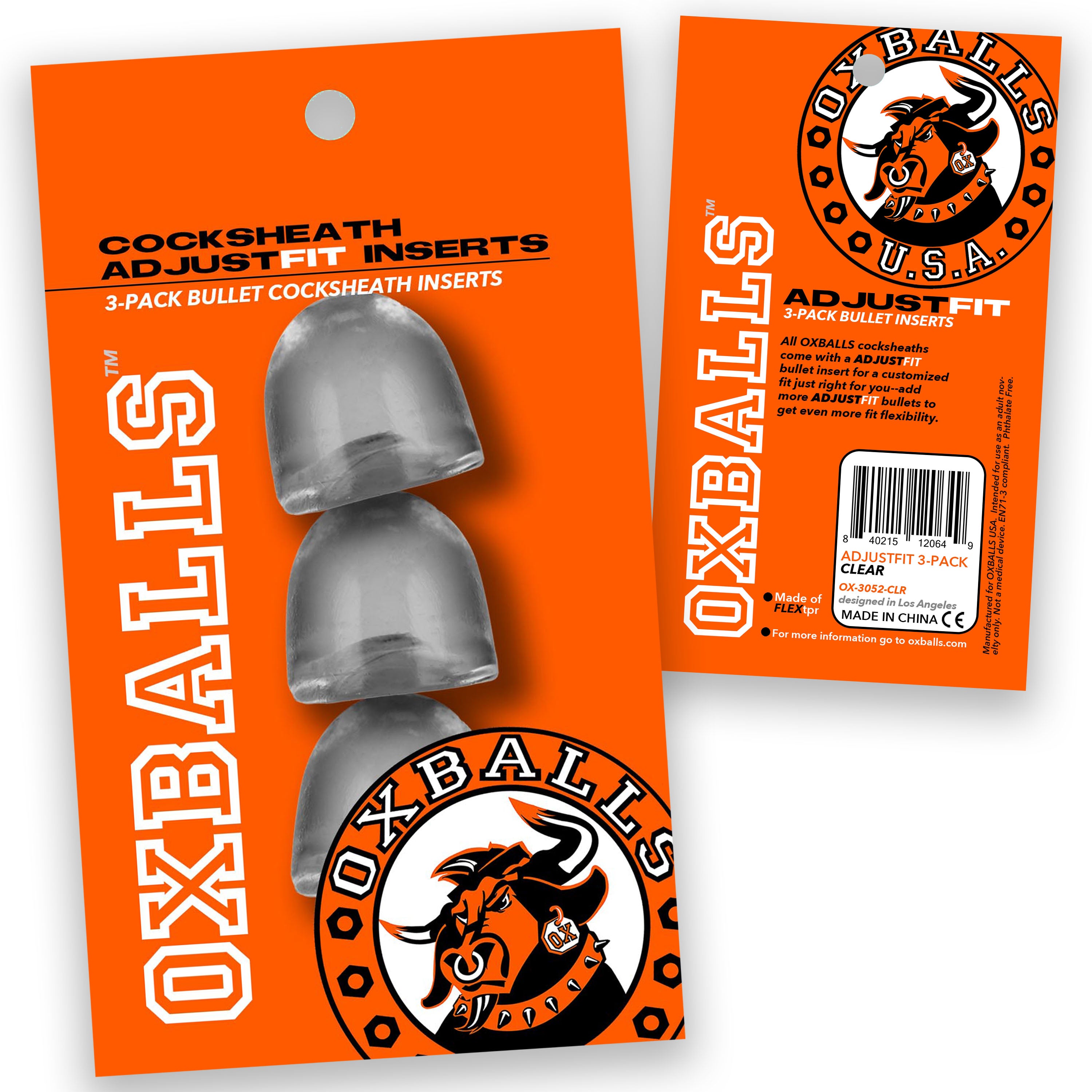Oxballs Adjustfit Insert 3-Pack Clear Cocksheath Inserts SLEEVES