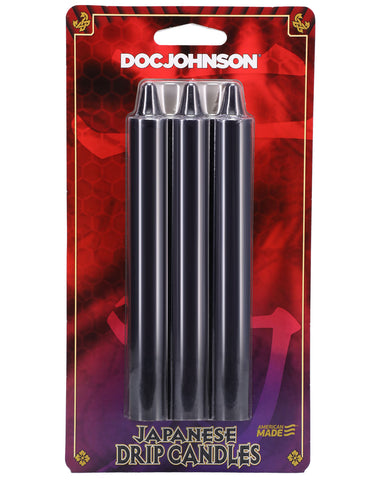 Japanese Drip Candles Black 3 Pack for Sensation Play Drip Candles