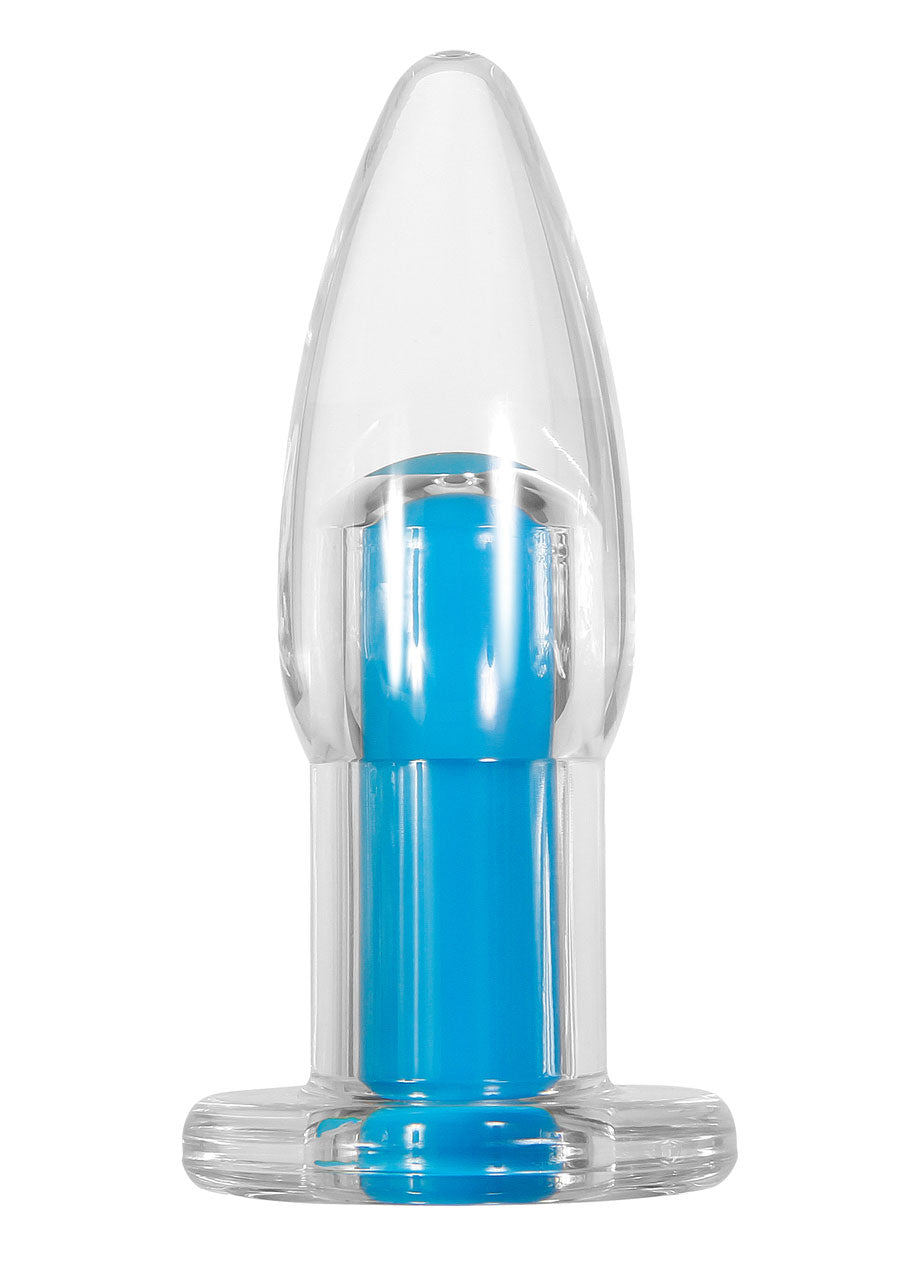 Electric Blue Crystal Clear Vibrator with Remote Control and Ten Speeds BULLETS