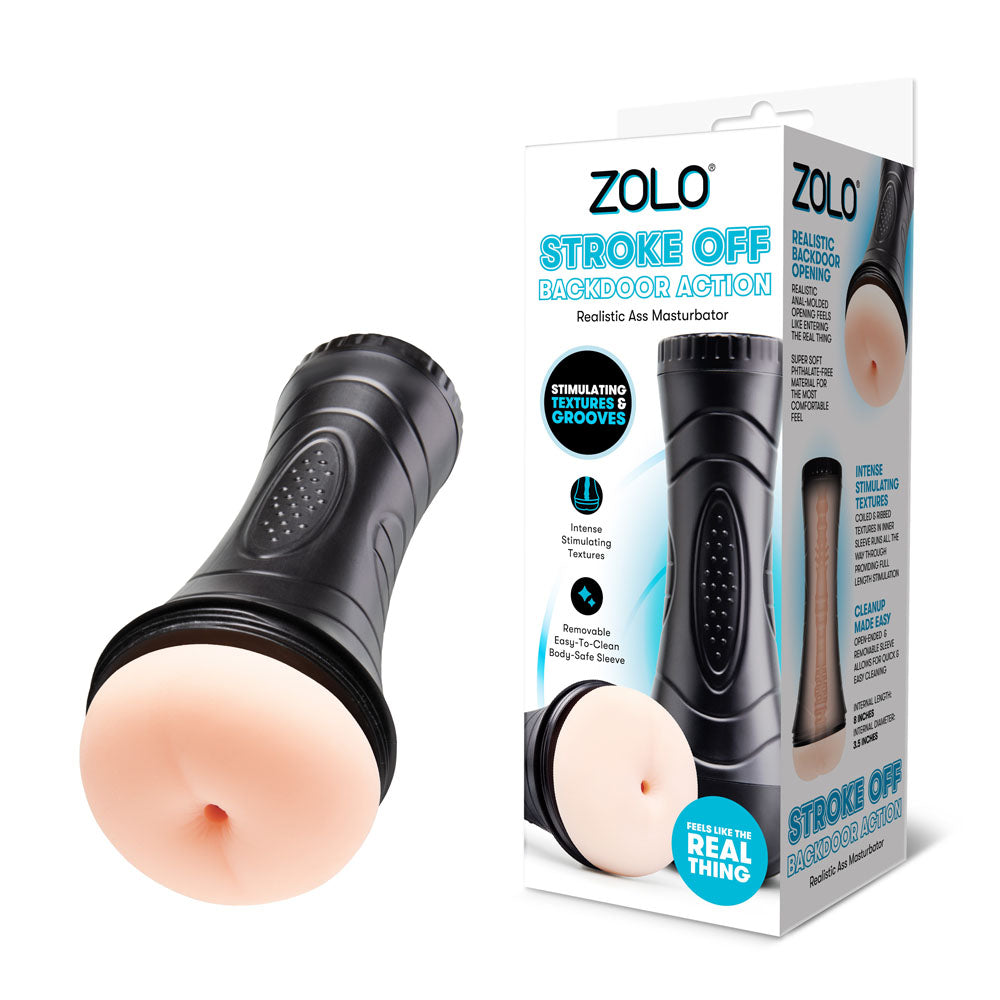 Zolo Backdoor Action – Textured Lifelike Stroker Sleeve > Sex Toys For Men > Masturbators > Manual