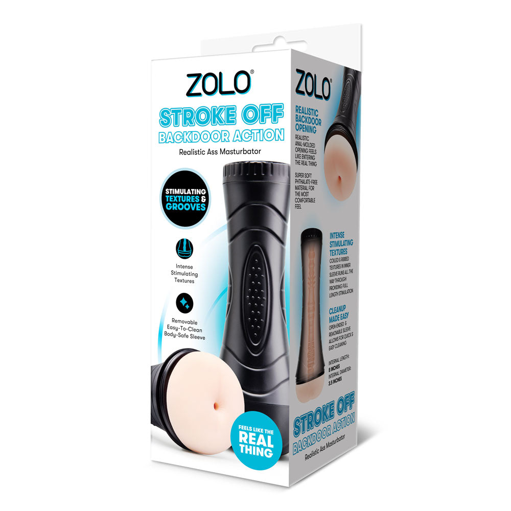 Zolo Backdoor Action – Textured Lifelike Stroker Sleeve > Sex Toys For Men > Masturbators > Manual