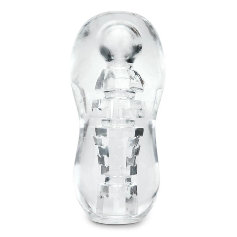 Zolo Gripz Spinner - Squeezable Clear Stroker > Sex Toys For Men > Masturbators Manual