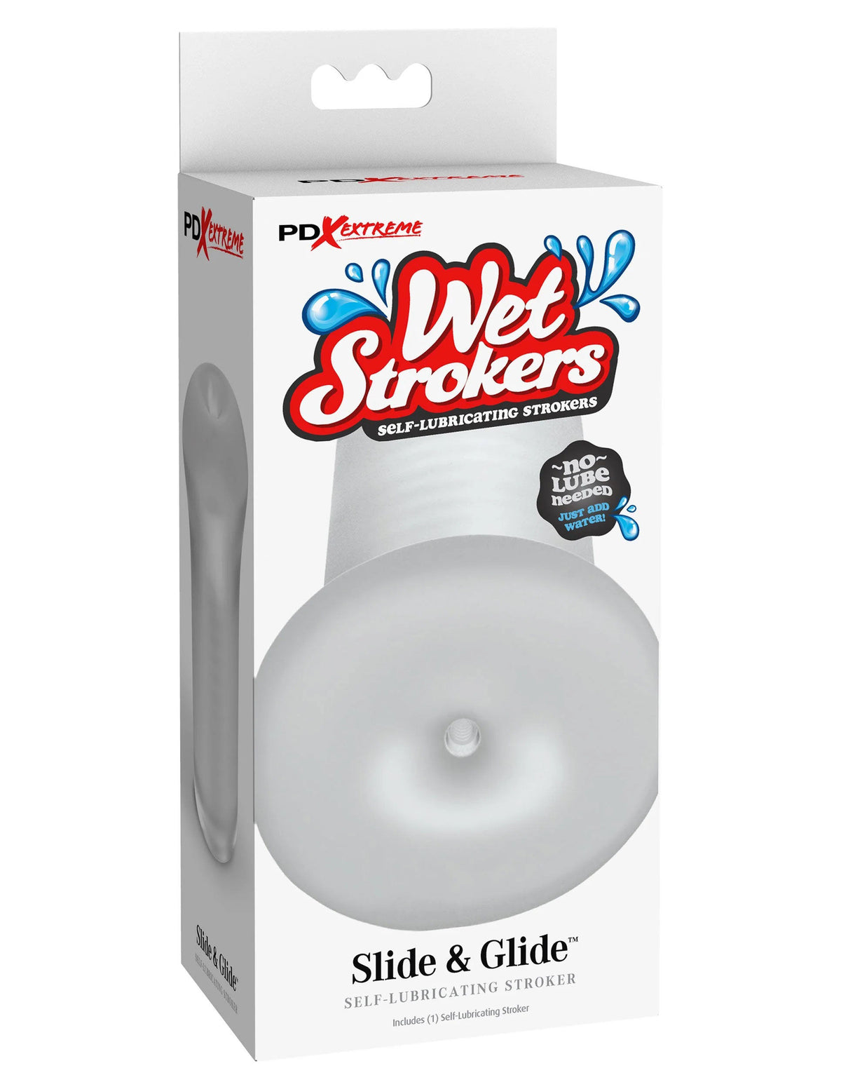 Extreme Wet Strokers Slide and Glide (Frost) – Self-Lubricating Male Stroker Clear > Sex Toys For Men > Masturbators > Manual