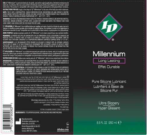ID Millennium – Long-Lasting Silicone Lubricant 8.5 Oz Default Title > Lube > Silicone