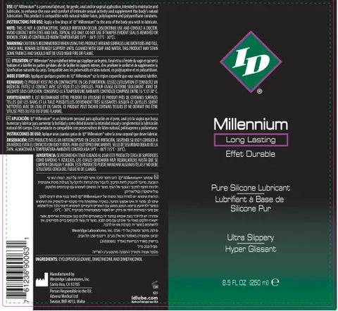 ID Millennium – Long-Lasting Silicone Lubricant 8.5 Oz Default Title > Lube > Silicone