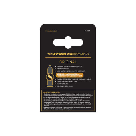Skyn Original - Non-Latex Lubricated Condoms - 3 Pack > Essentials > Condoms