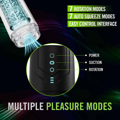M for Men Whirlwind Pro Black Rechargeable Male Masturbator Strokers - Auto