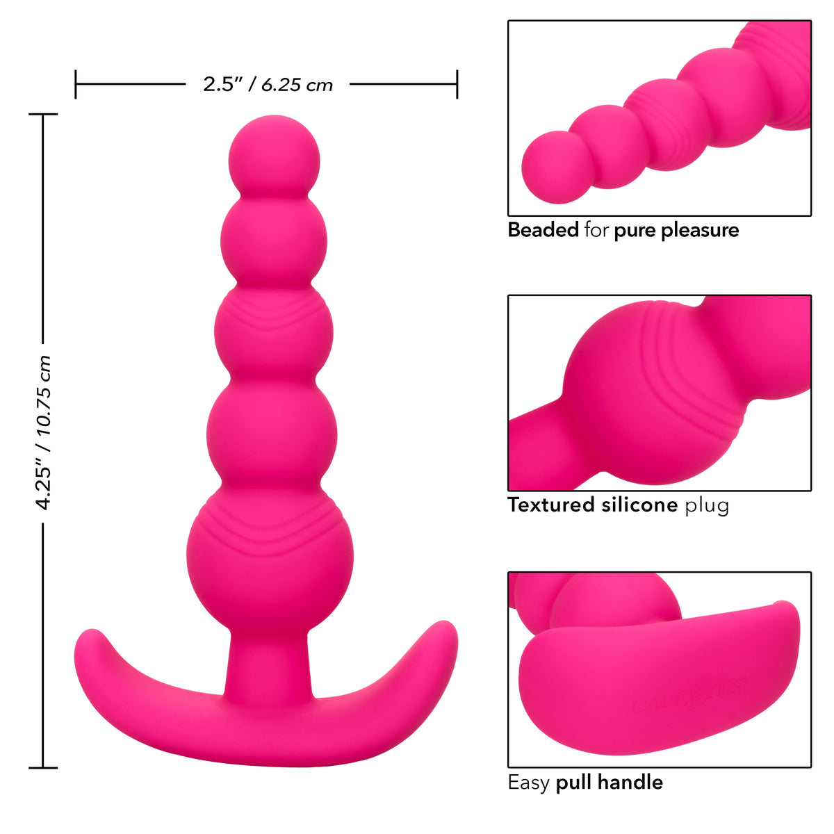 Cheeky X-5 Flexible Silicone Anal Beads with Easy Pull Handle - 4.25 Inch > Anal Range > Anal Beads