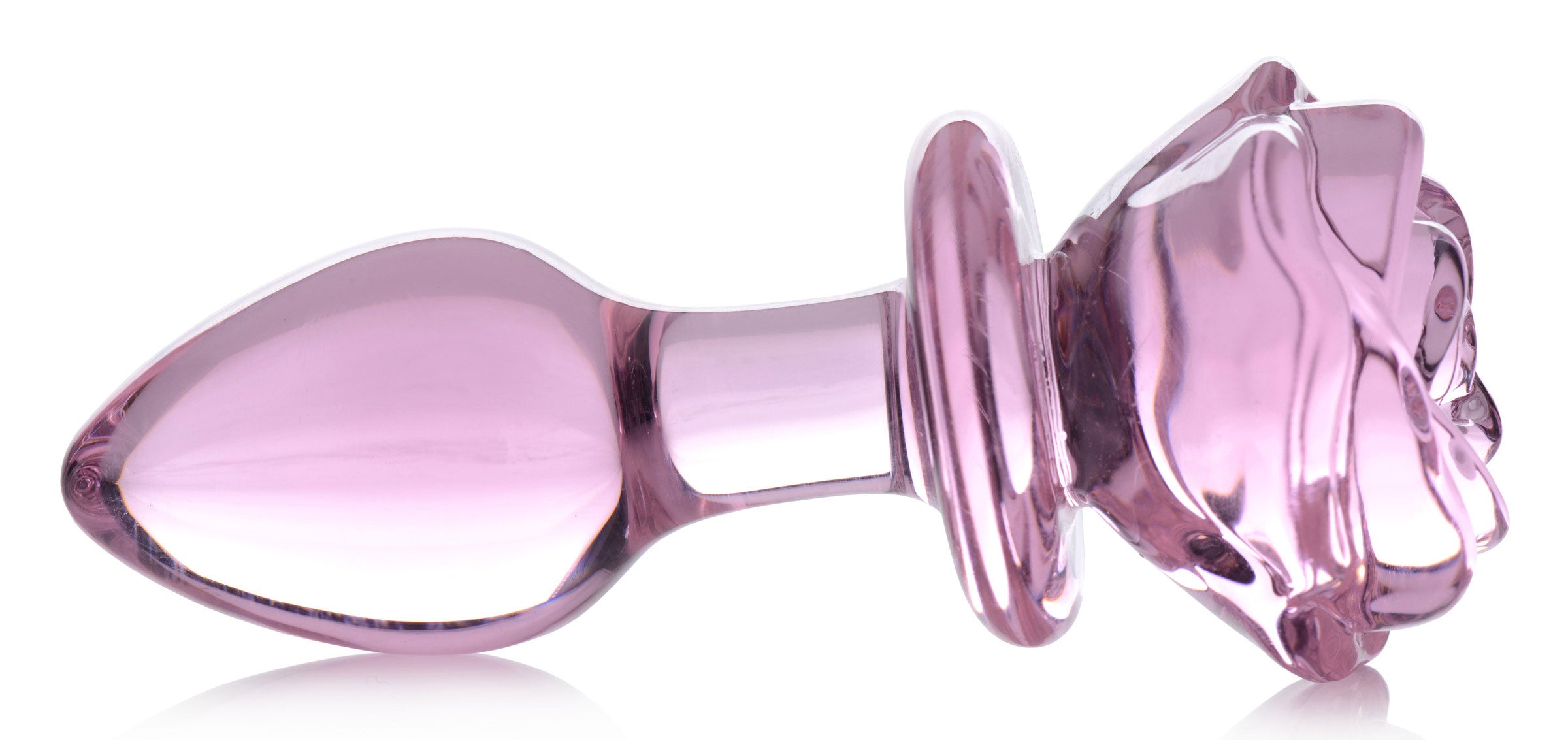 Pink Rose Medium Glass Anal Plug > Glass > Toys