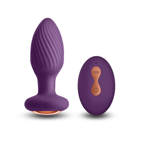 Inya Alpine Teal Remote Controlled Silicone Vibrating Butt Plug Purple Butt Plugs