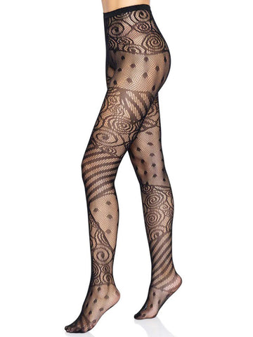 Doll Net Tights Black One Size Fishnet Patterned Hosiery Hosiery