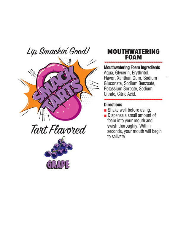 Smack Tarts Mouthwatering Foam (Sour Grape) – Oral Pleasure Foam 2.7oz Oral Gels & Sprays