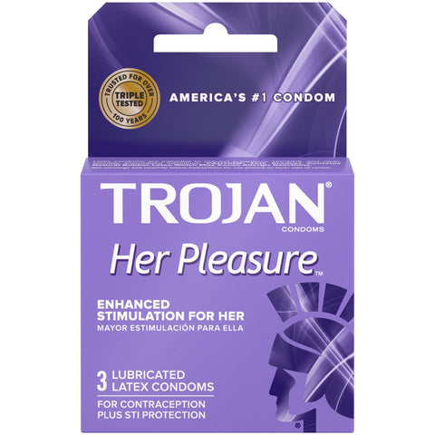 Trojan Her Pleasure Sensations Lubricated Condoms - 3 Pack > Essentials > Condoms