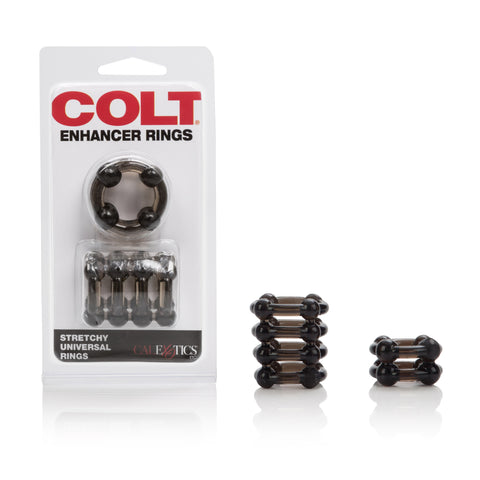 Colt Enhancer Rings Smoke 1 and 4 Tier Soft Stretchy Erection Enhancers COCK RING Set