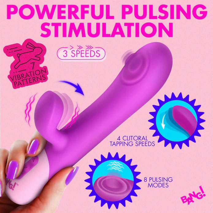 Clit Tapping Pulsing Rabbit Purple 8.4 Inch Dual-Stimulation Rabbit Vibrator > Vibrators > Ladies > Rabbit