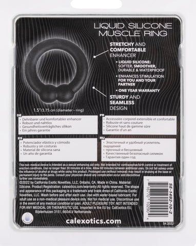 Alpha Liquid Silicone Muscle Ring Stretchy Comfortable Enhancer Ring Black COCK RINGS