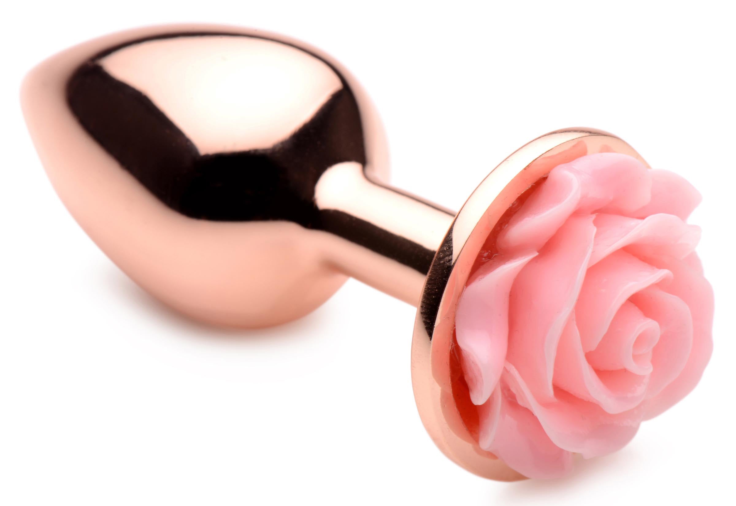 Pink Rose Gold Small Anal Plug with Delicate Flower Design > Anal Range > Jewel Butt Plugs